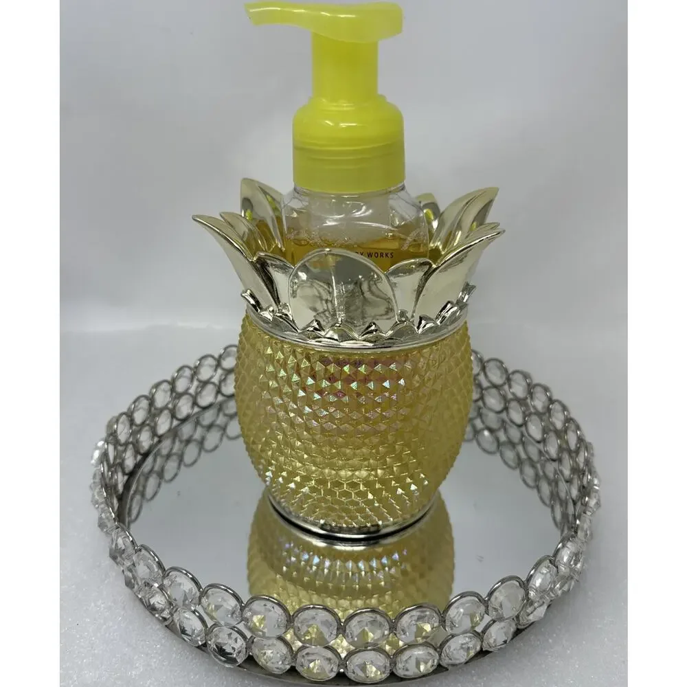 New Bath & Body Works~3 Wick Pineapple Candle Holder + Foaming Hand Soap Holder